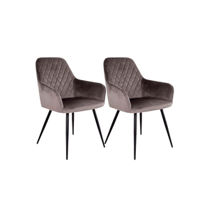 2-pk Harbo spisestol lys brun velur