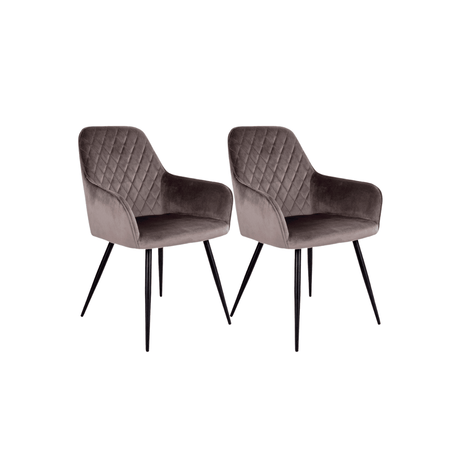 2-pk Harbo spisestol lys brun velur - Lindas Dekor Spisestol