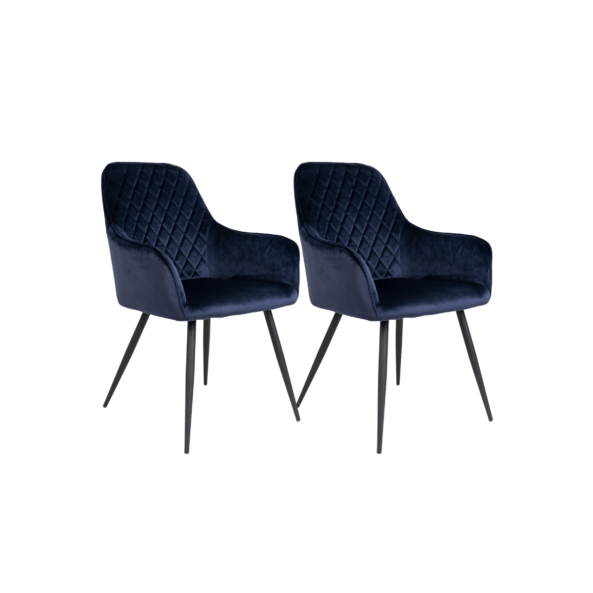 2-pk Harbo spisestol blå velur