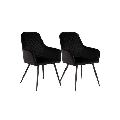 2-pk Harbo spisestol sort velur - Lindas Dekor Spisestol