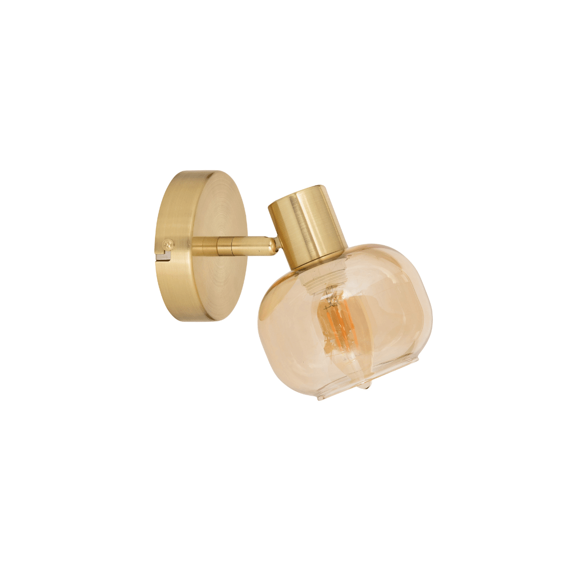 Vegglampe Pilia metall og ravglass 10 cm - Lindas Dekor Vegglampe