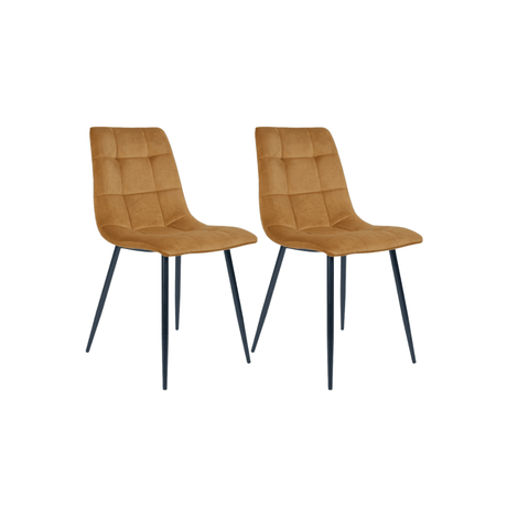2-pk Middelfart spisestol sennepsgul - Lindas Dekor Spisestol