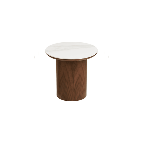 Noli sidebord keramikk hvit/mørk brun ø40 cm - Lindas Dekor Sidebord