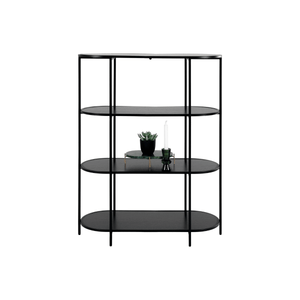 Vita oval bokhylle 4 hyller sort 85x36x111 cm - Lindas Dekor Bokhylle