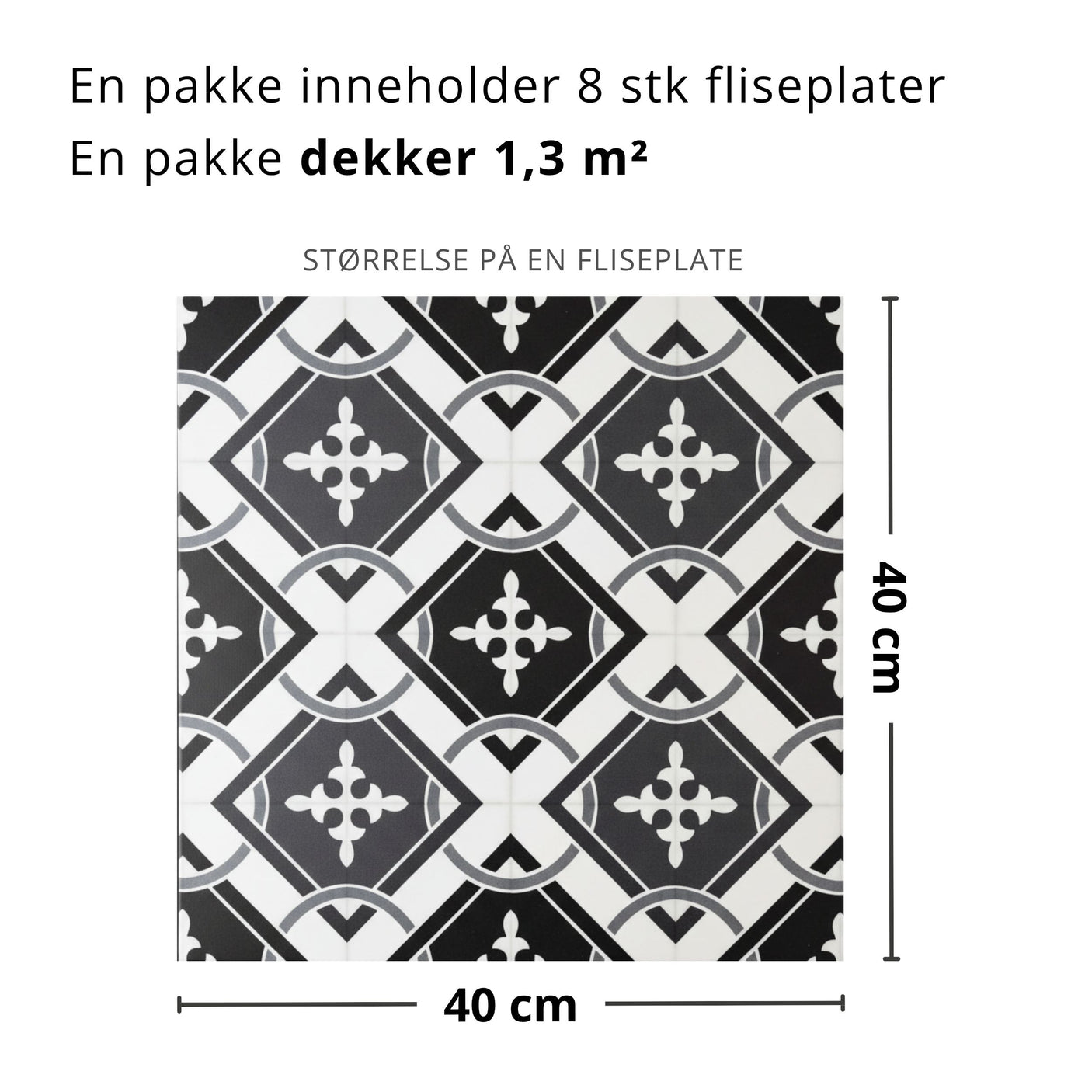 Isadora vinylfliser brukt på kjøkkengulv med kontrastmønster