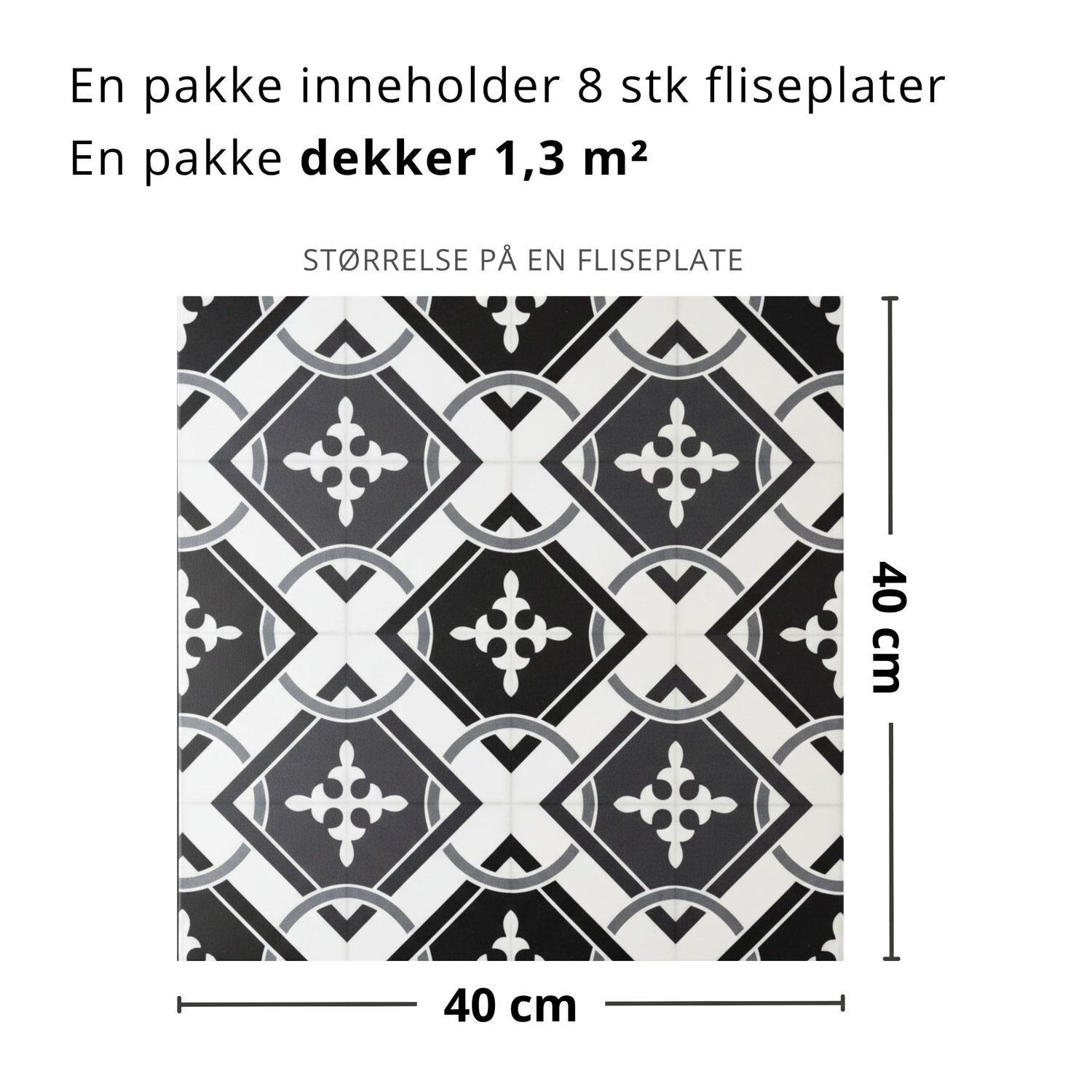 Isadora vinylfliser brukt på kjøkkengulv med kontrastmønster