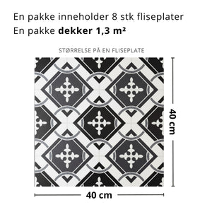 Isadora vinylfliser brukt på kjøkkengulv med kontrastmønster