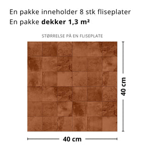Bodø vinylfliser brukt i kjøkken med varm terrakotta tone