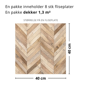 Nærbilde av trestruktur i fiskebein mønster med varme toner