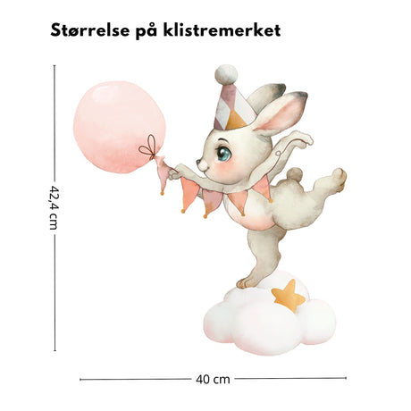 Klistermärke med kanin på moln