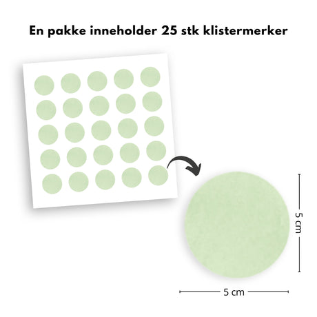 25-pk prikker klistremerker, grønn