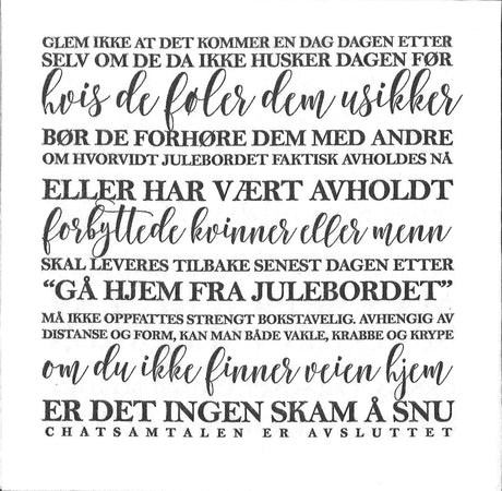 Servietter Julebordets Regler - Lindas Dekor