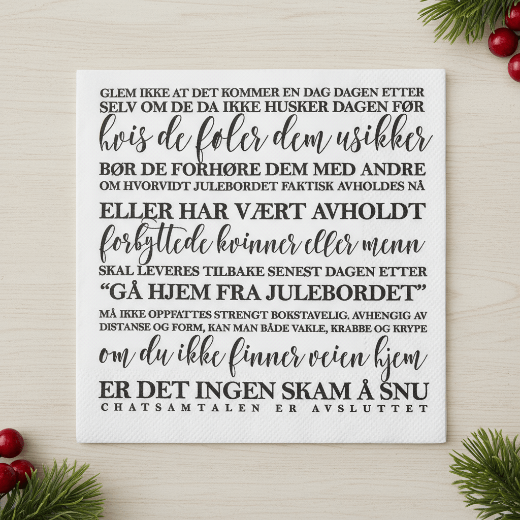 Servietter Julebordets Regler – Lindas Dekor