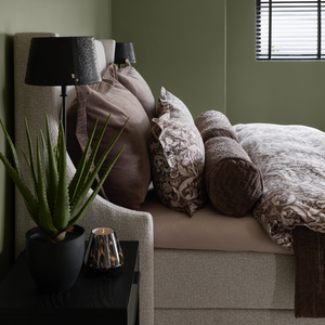 Tekstur og kvalitet på Hazendal sengesett muldvarp i luksus sateng