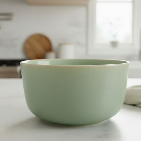 Porselenskål med lokk og ventil grønn stor