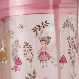 Barneglass med sugerør rosa Mio 250 ml - Lindas Dekor