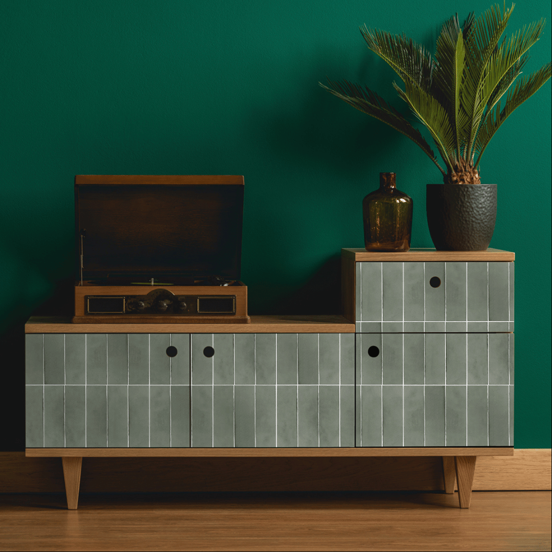 Exempel: Katja olivgröna självhäftande plattor