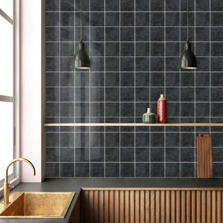 Melina flis vareprøve med robust steinmønster og moderne uttrykk.