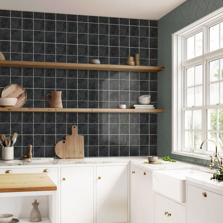 Melina Antrasitt fliser passer godt til kjøkken og vaskerom.