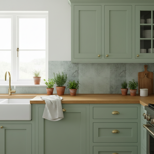 Amsterdam grønne vinylfliser med matt overflate og realistisk betongstruktur