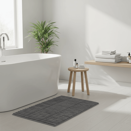 Badematte Tiles grå 80 x 50 cm - Lindas Dekor