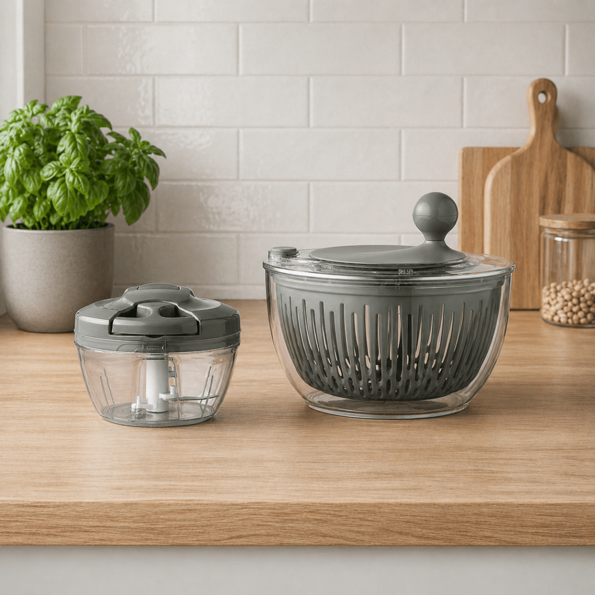 Harvest green minihakker + salatspinner - Lindas Dekor