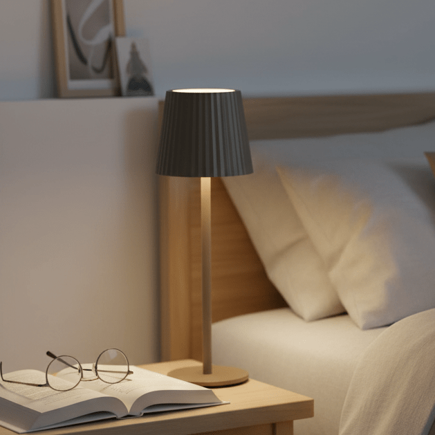 Taupe LED lampe med 24 lys og 3 justerbare lysmoduser