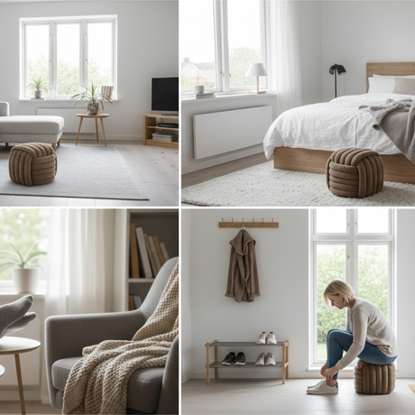 Napier puff brun ø48 cm