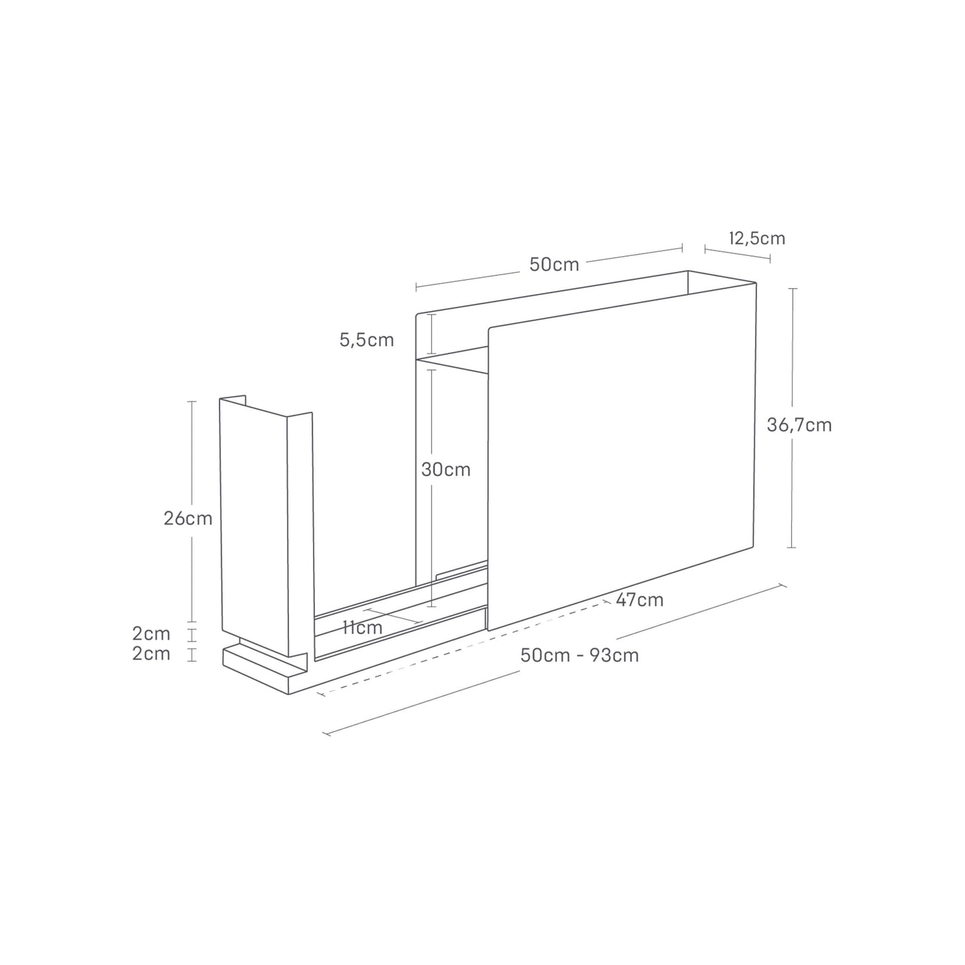 Uttrekkbar organizer til kjøkken for krydder, olje og sauser