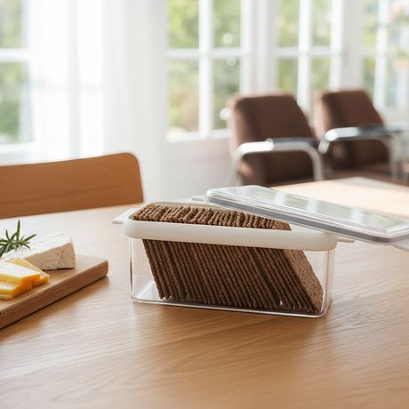 Mepal knekkebrødboks som gir oversikt over innholdet