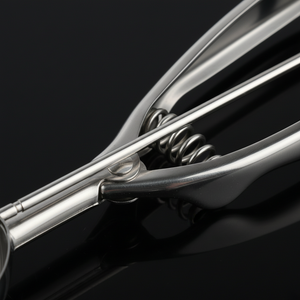 mekanisk isskje med utløser til servering av iskrem