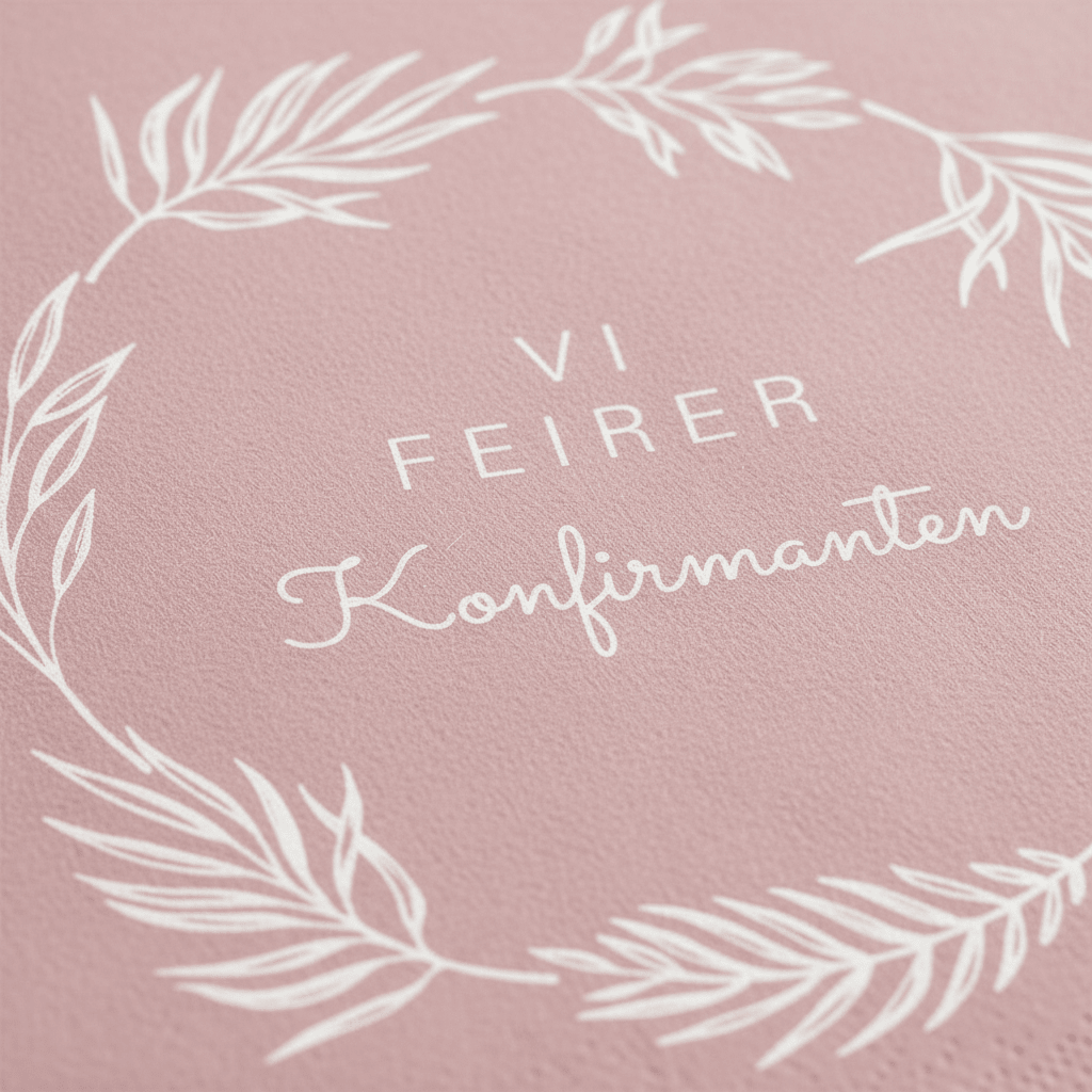Servietter med teksten Vi feirer konfirmanten 20 pk