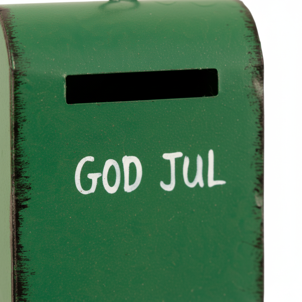 Lille grønt træpynt med 'God Jul'-tekst til juletræet