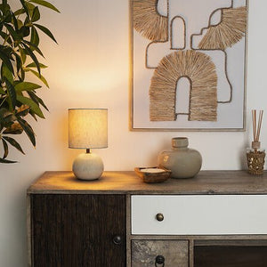 Bordlampe Gaia kule linfarget 28 cm - Lindas Dekor Bordlampe