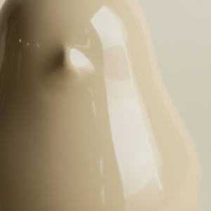 To dekorhøner i glasert gul keramikk diameter 7 cm perfekt til påskepynt.

