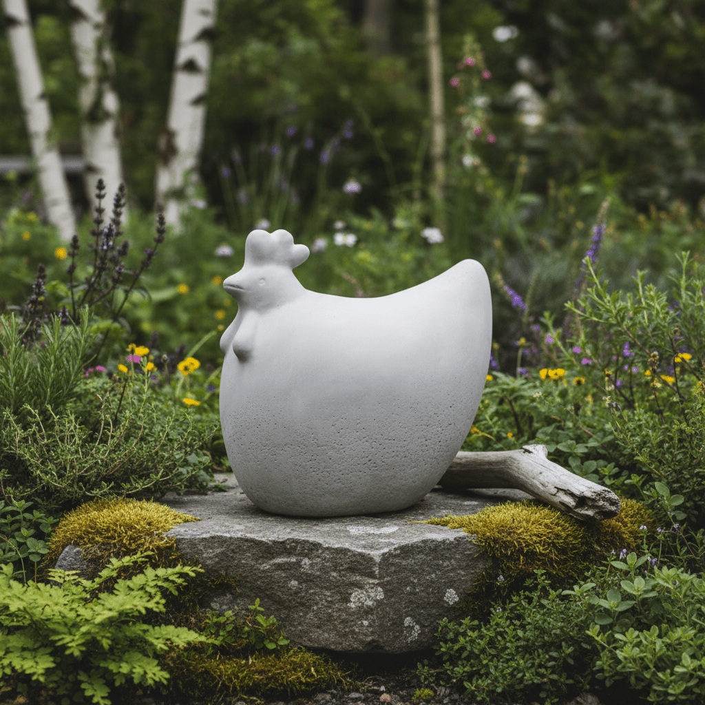 2-pack DBKD Concrete Hen 14 cm + 18 cm påskpynt - Lindas Dekor