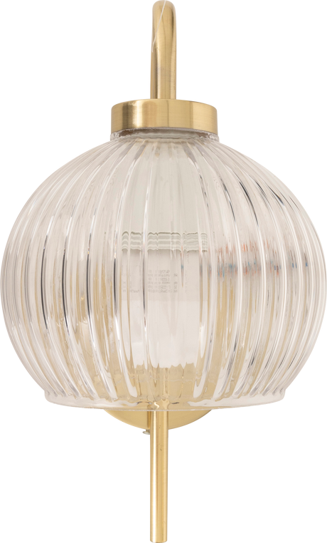 Vegglampe Krys med rillet glass gull 30 cm – produktbilde 2