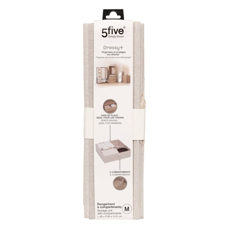 Skuffeorganiser 2 rom M beige 36x36 cm – emballasje 1