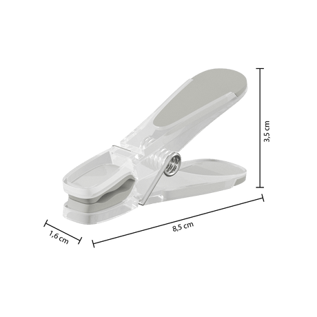 Størrelse på klæmbrede i plast, 8 x 3 cm