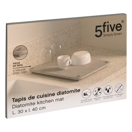 Diskmatta i diatomitt, grå, 40 x 30 cm – förpackning 1