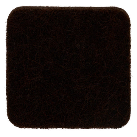 Firkantet selvklebende møbelknott i brun filt, 2,5 x 2,5 cm.