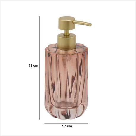 Såpedispenser i ravglass 300 ml – mål og dimensjoner