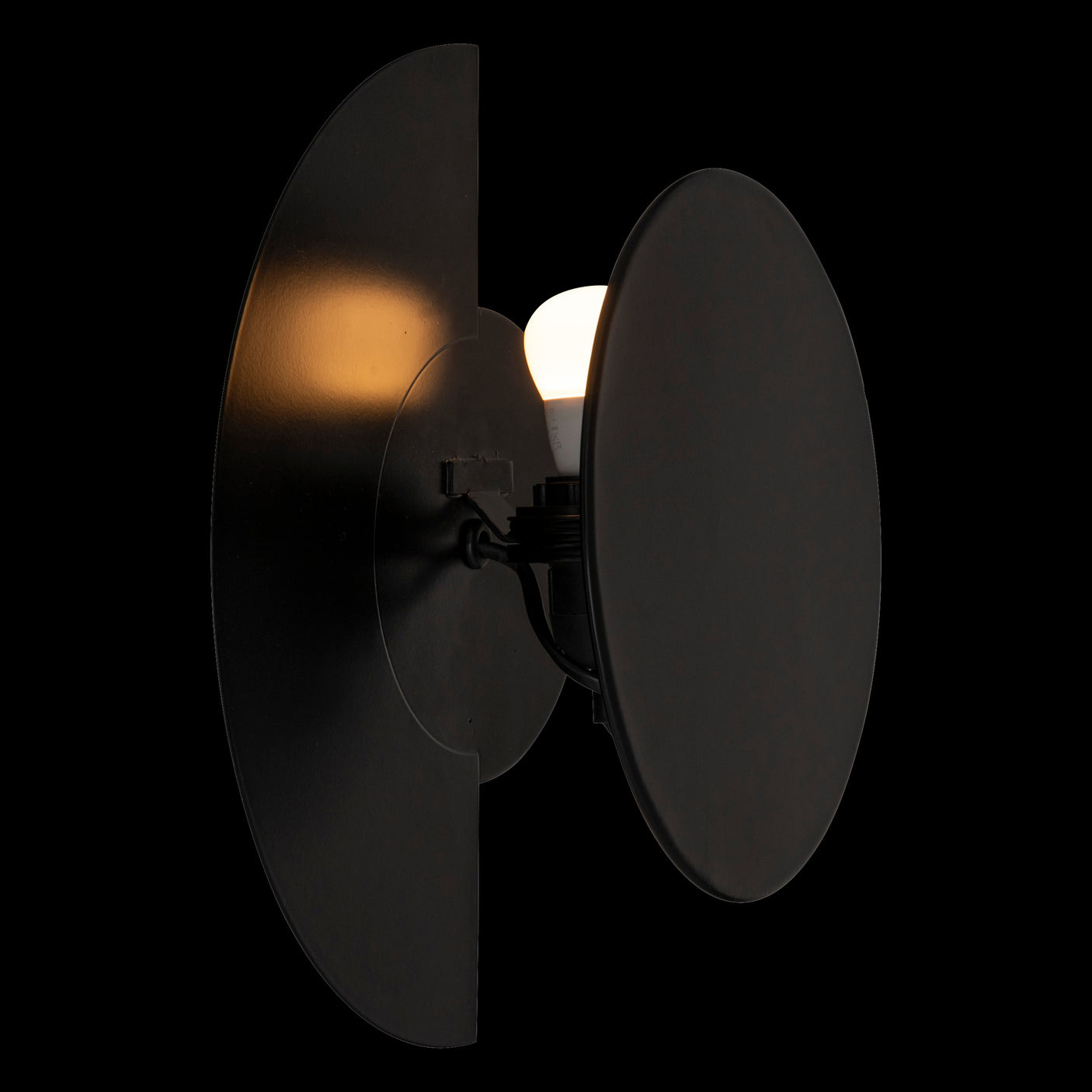 Reversibel vegglampe Mysti sort 30,5 cm – tent