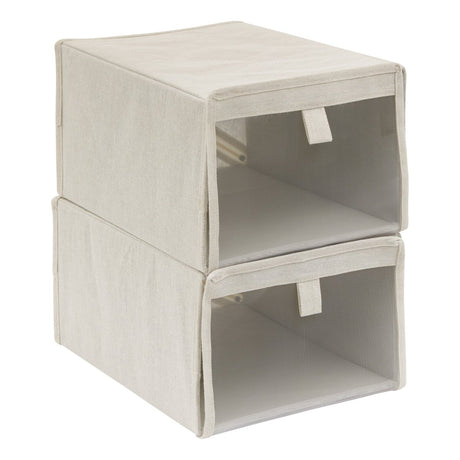 Stabelbare skobokser Dressy+ beige 2 stk