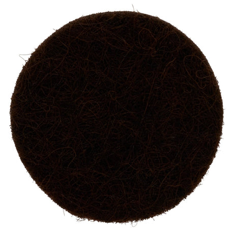 Rund selvklebende møbelknott i brun filt, diameter 2,8 cm.