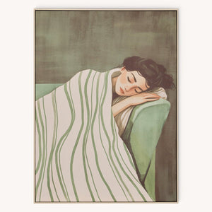 Mona lerretsbilde 58 x 78 cm med hvilende kvinne