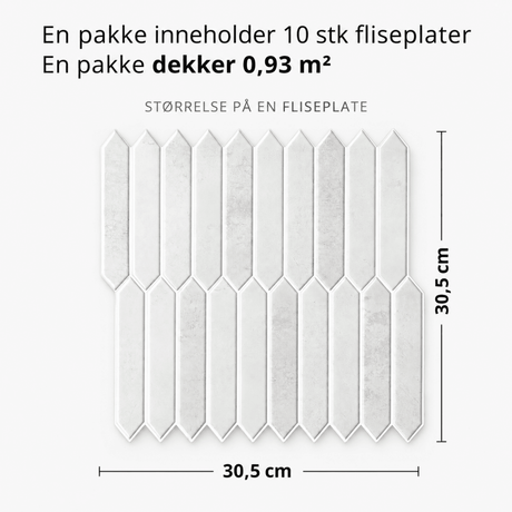 Målillustration av Hedda grå självhäftande väggplattor 30,5 x 30,5 cm