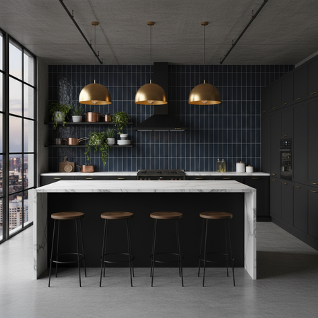 8-pk Katja midnattsblå selvklebende fliser