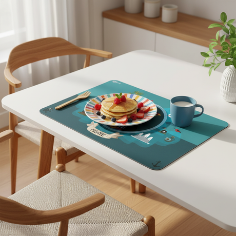 Frokostoppsett med piratbordbrikke