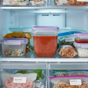 plastbokser til oppbevaring av mat i fryser